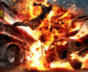 Das Car Crash Explosion Wallpaper 176x144