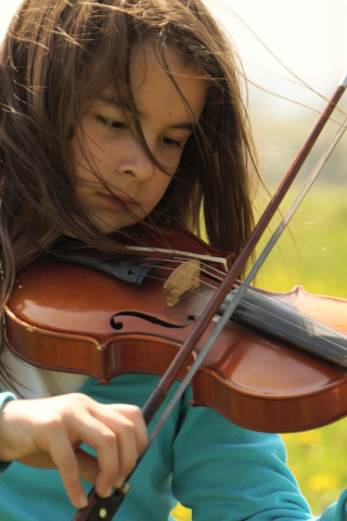 Fondo de pantalla Girl Playing Violin 320x480