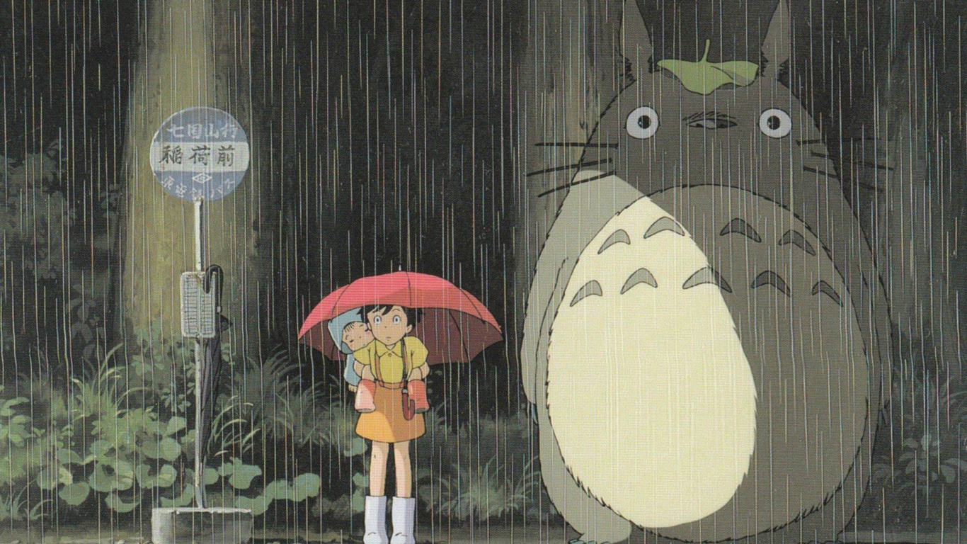 Обои My Neighbor Totoro Japanese animated fantasy film 1366x768