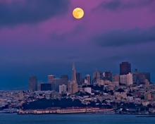 Orange Moon On Purple Sky screenshot #1 220x176