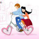 Couple On A Bicycle wallpaper 128x128