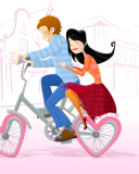 Das Couple On A Bicycle Wallpaper 128x160