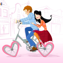 Couple On A Bicycle wallpaper 208x208