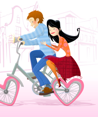 Couple On A Bicycle - Obrázkek zdarma pro 128x160