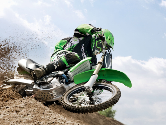 Fondo de pantalla Kawasaki Motocross 640x480