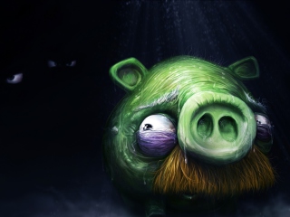 Das Angry Birds Alone Pig Wallpaper 320x240