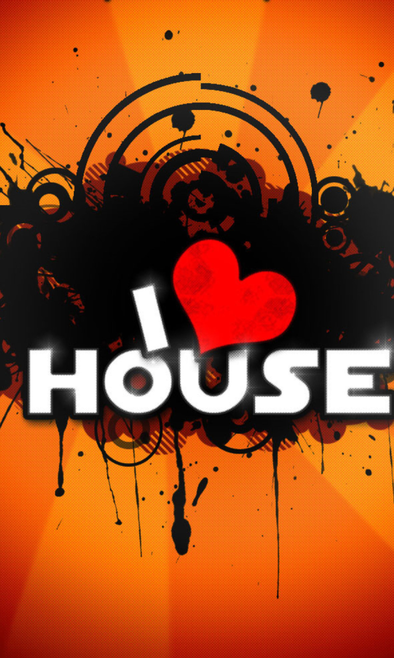 Das I Love House Music Wallpaper 768x1280