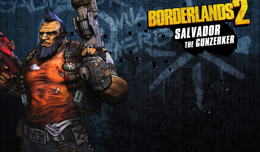 Salvador the Gunzerker, Borderlands 2 wallpaper 1024x600