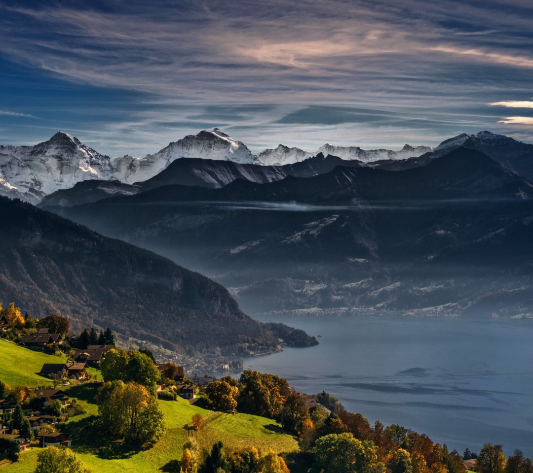 Обои Swiss Alps Panorama 1080x960