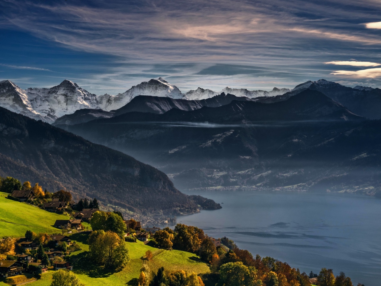 Обои Swiss Alps Panorama 1280x960