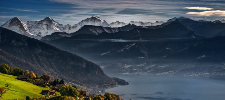 Das Swiss Alps Panorama Wallpaper 720x320