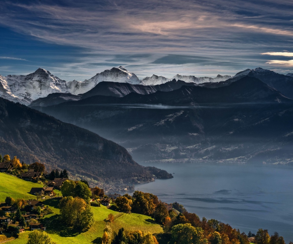 Обои Swiss Alps Panorama 960x800