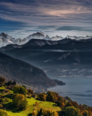 Swiss Alps Panorama papel de parede para celular para Nokia Asha 305