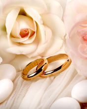 Das Roses and Wedding Rings Wallpaper 176x220