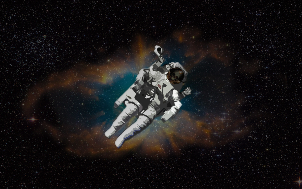 Skull Of Astronaut In Space wallpaper 1280x800