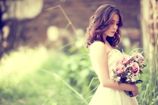 Bride With Bouquet - Obrázkek zdarma 