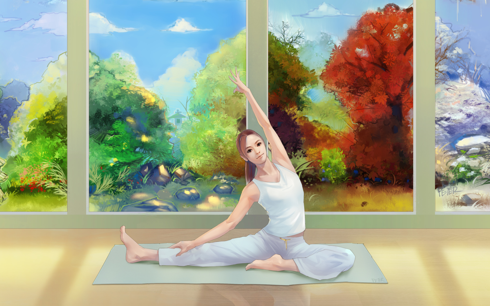 Screenshot №1 pro téma Yoga Girl 1680x1050