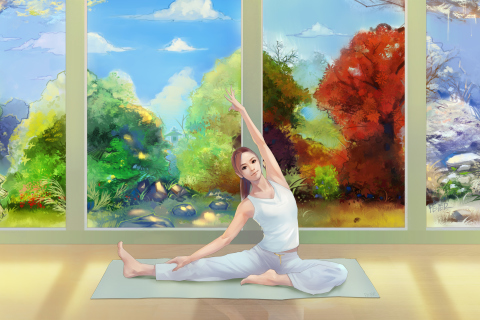 Sfondi Yoga Girl 480x320