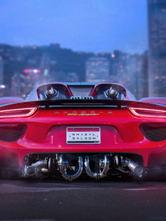 Screenshot №1 pro téma Porsche 918 Spyder Red 240x320