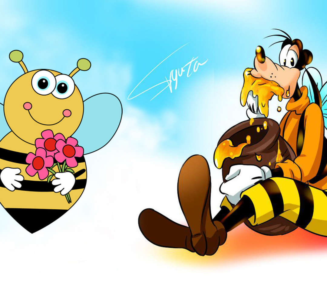 Das Goofy Bees Wallpaper 1080x960