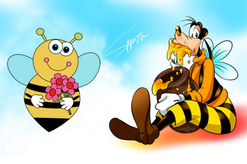 Fondo de pantalla Goofy Bees 480x320