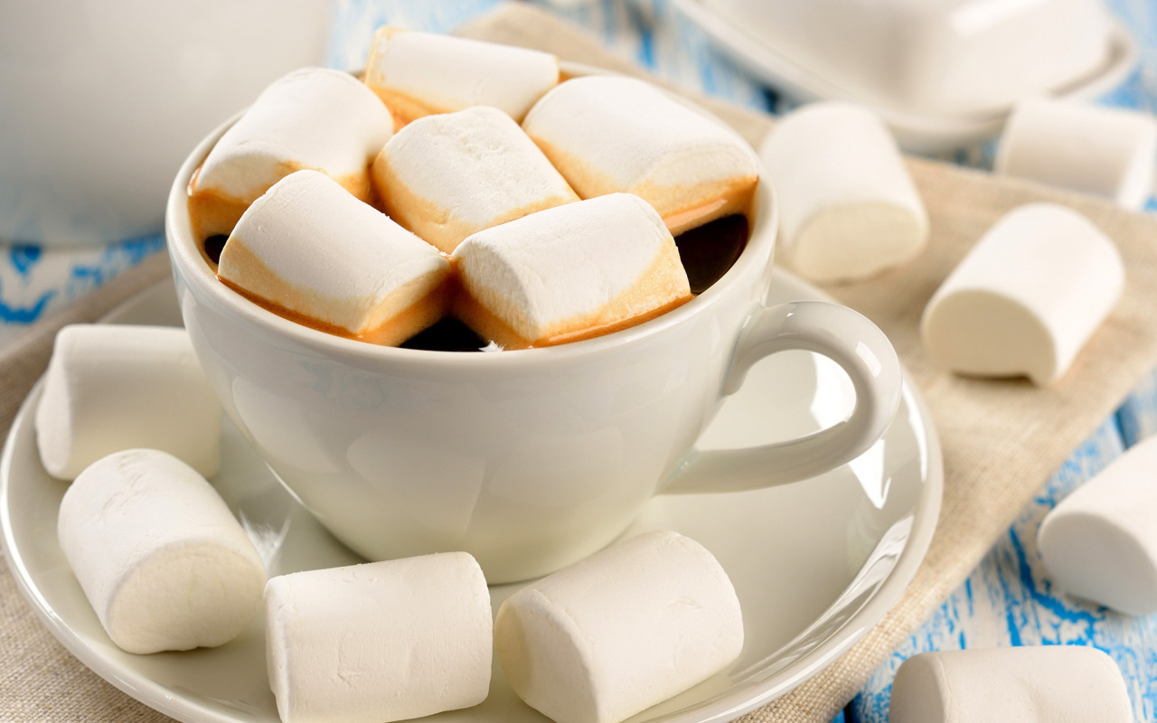 Marshmallow and Coffee wallpaper 1280x800
