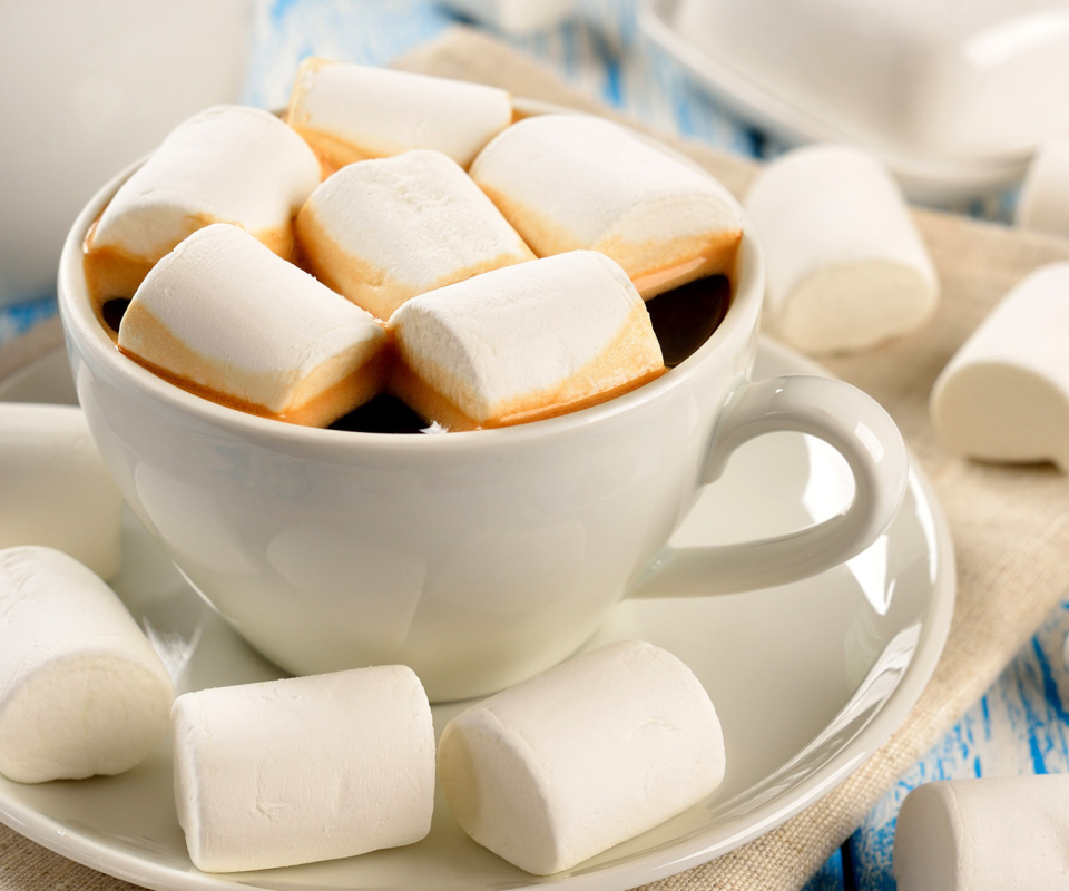 Marshmallow and Coffee wallpaper 960x800