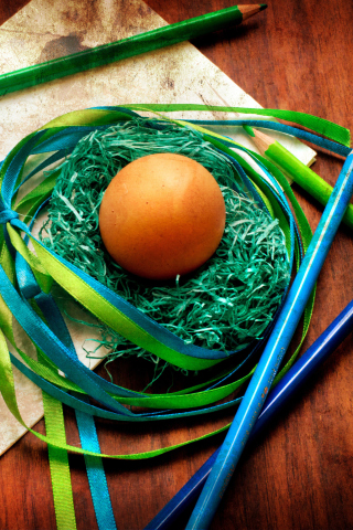 Egg In Nest wallpaper 320x480