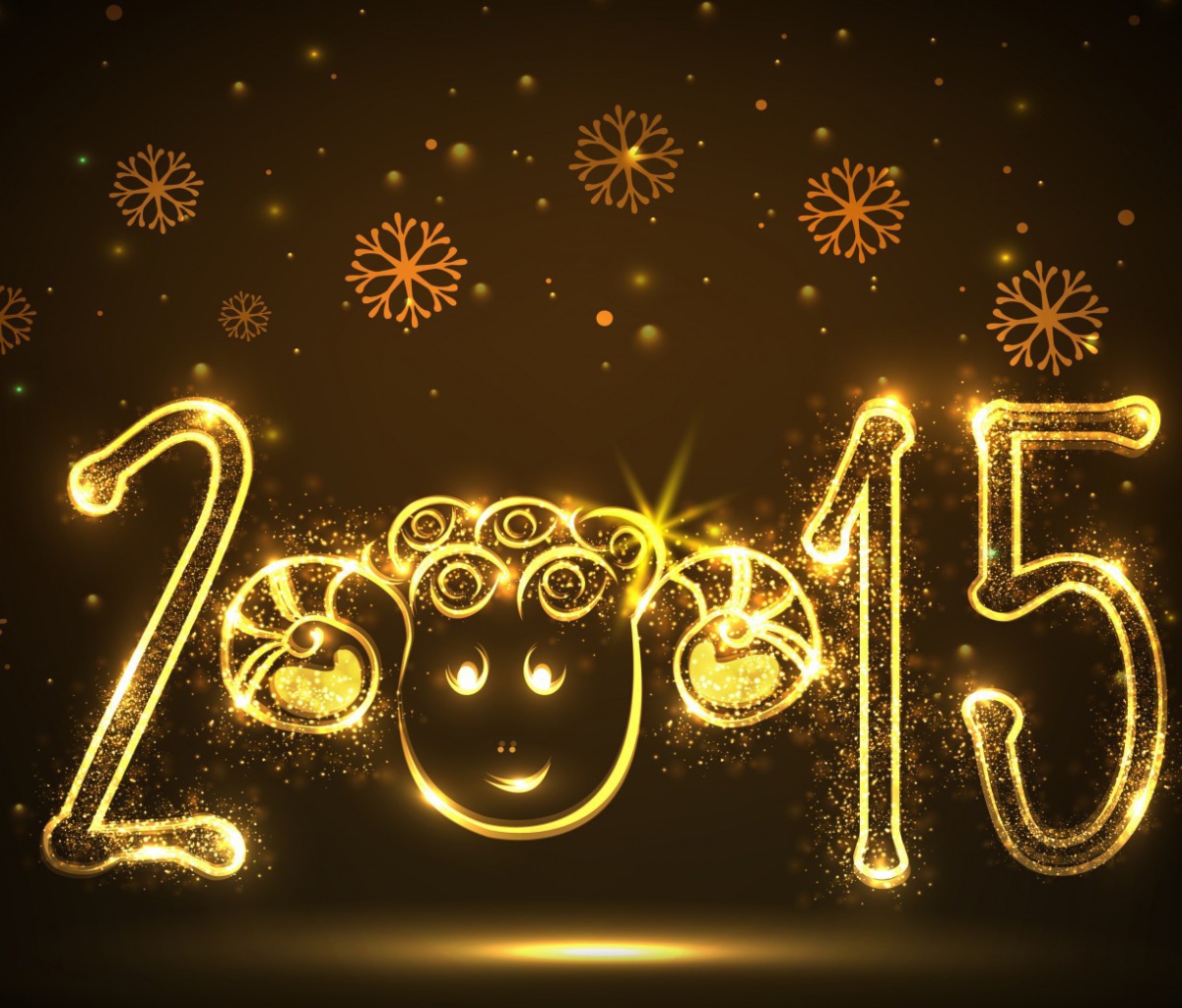 Screenshot №1 pro téma Golden Lights Happy New Year 2015 1200x1024