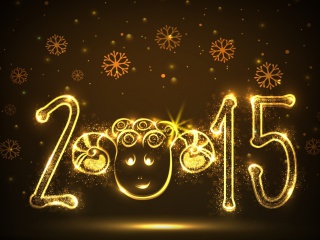 Golden Lights Happy New Year 2015 wallpaper 320x240