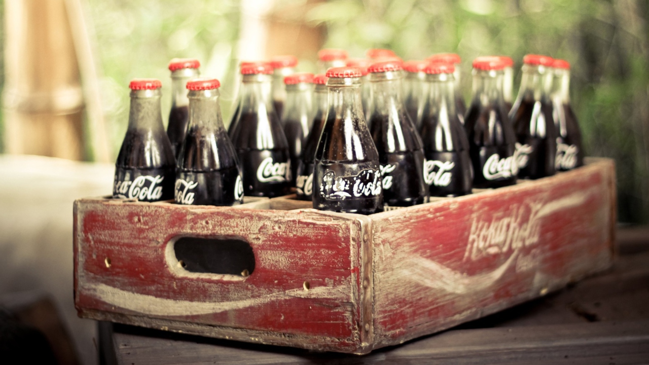 Fondo de pantalla Vintage Coca-Cola Bottles 1280x720