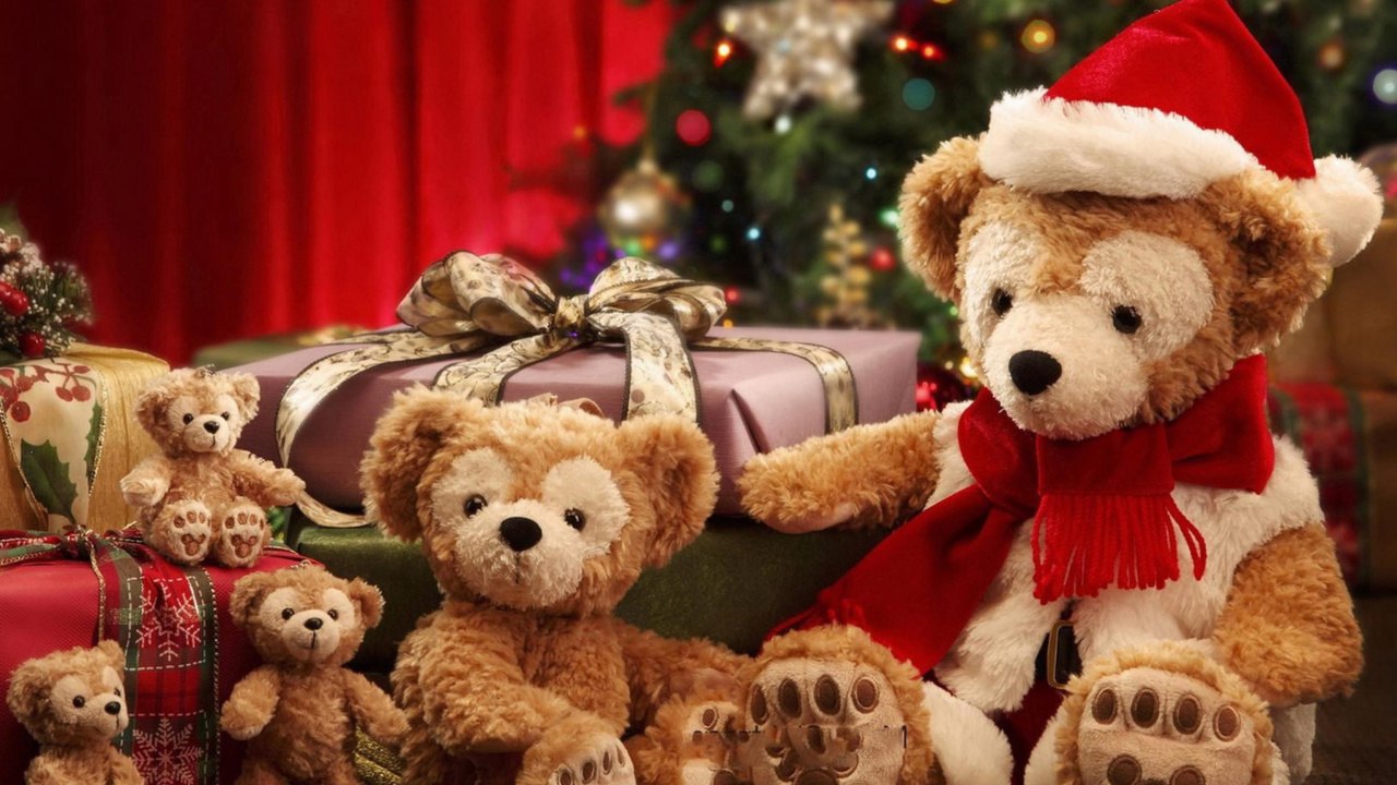 Das Christmas Teddy Bears Wallpaper 1280x720