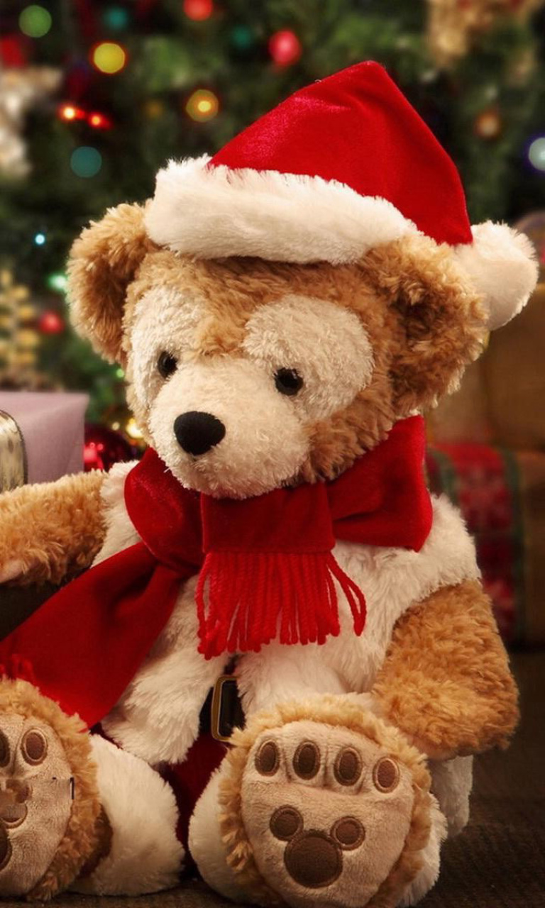 Обои Christmas Teddy Bears 768x1280