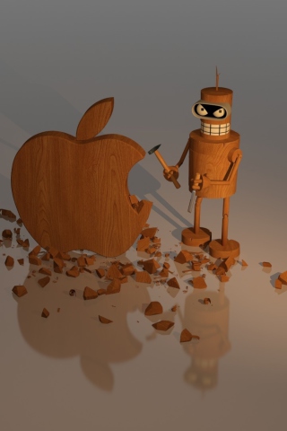 Sfondi Bender Against Apple 320x480
