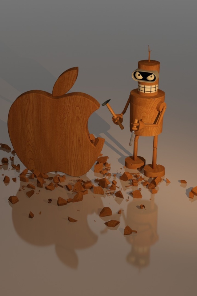 Bender Against Apple wallpaper 640x960