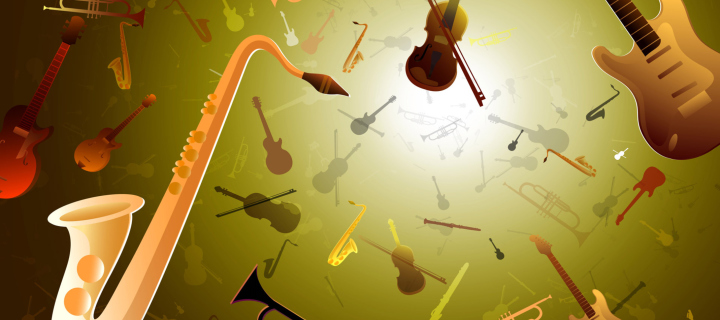 Das Music Instruments Wallpaper 720x320