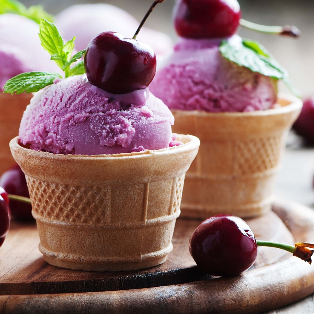 Pink Ice cream scoops wallpaper 1024x1024