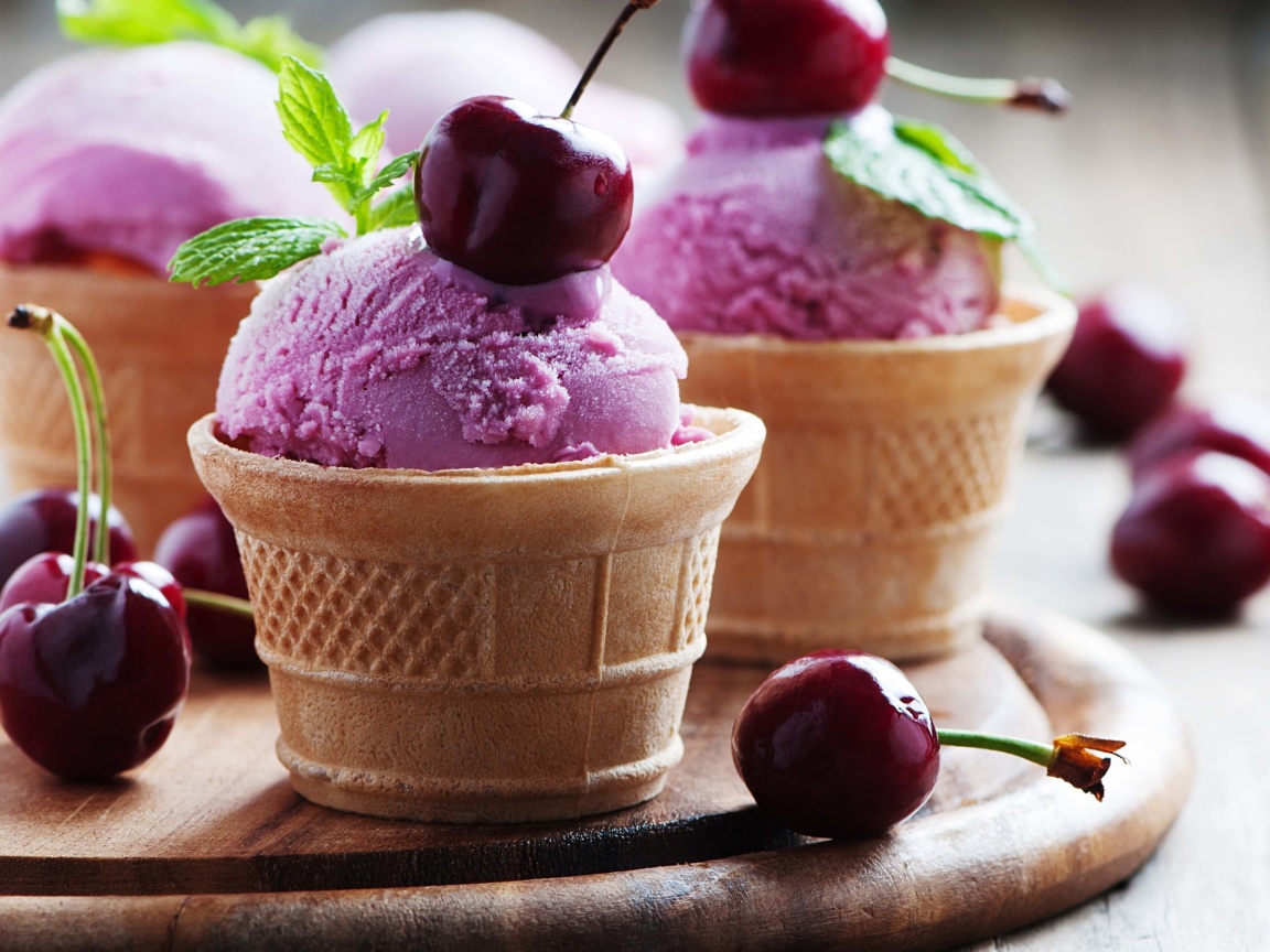 Das Pink Ice cream scoops Wallpaper 1152x864