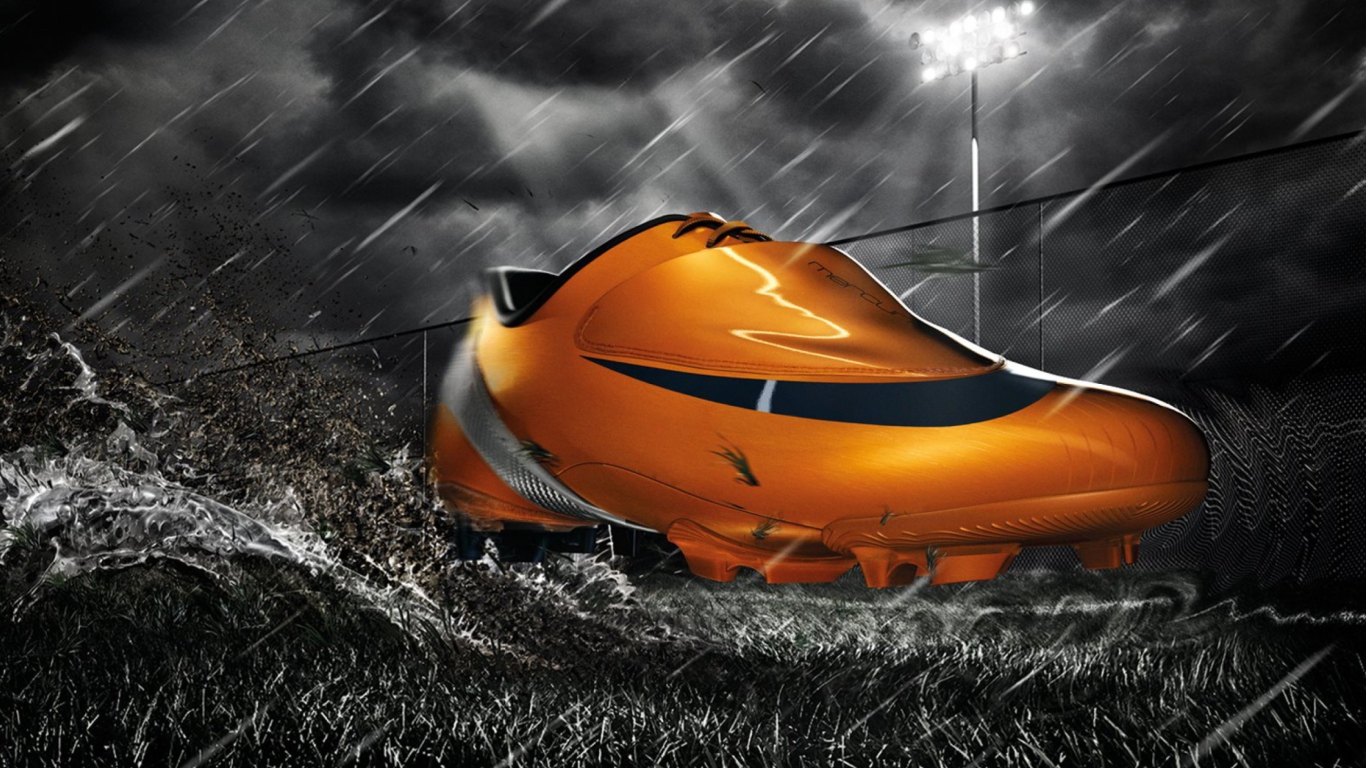 Sfondi Nike Orange Mercurial Vapor 1366x768
