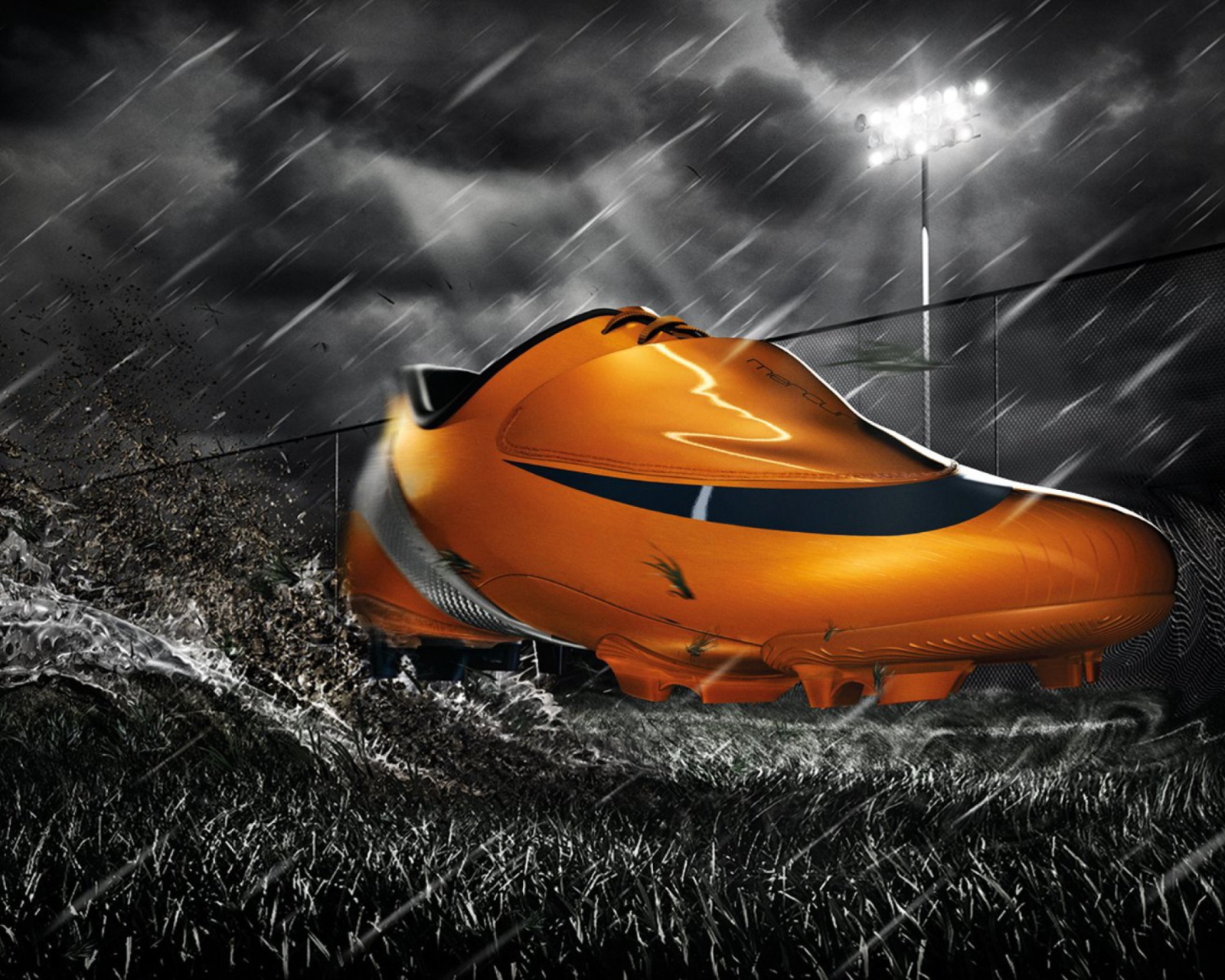 Das Nike Orange Mercurial Vapor Wallpaper 1600x1280