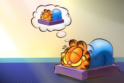 Обои Garfield Sleep 480x320