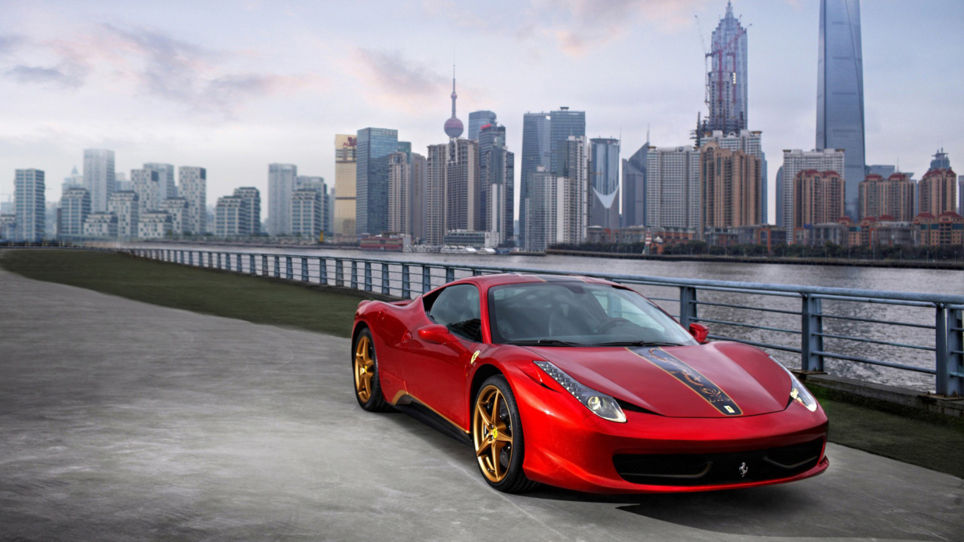 Screenshot №1 pro téma Ferrari In The City 1366x768