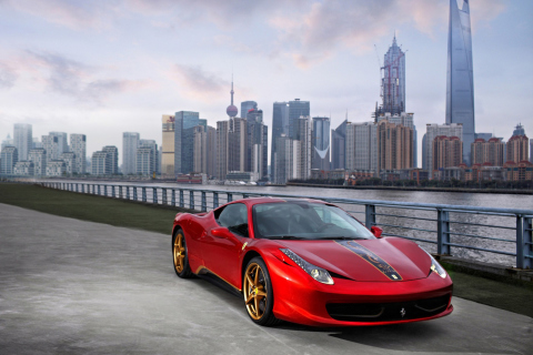 Screenshot №1 pro téma Ferrari In The City 480x320