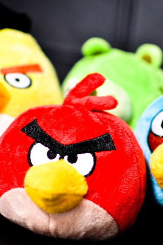 Das Angry Birds Plush Toy Wallpaper 320x480