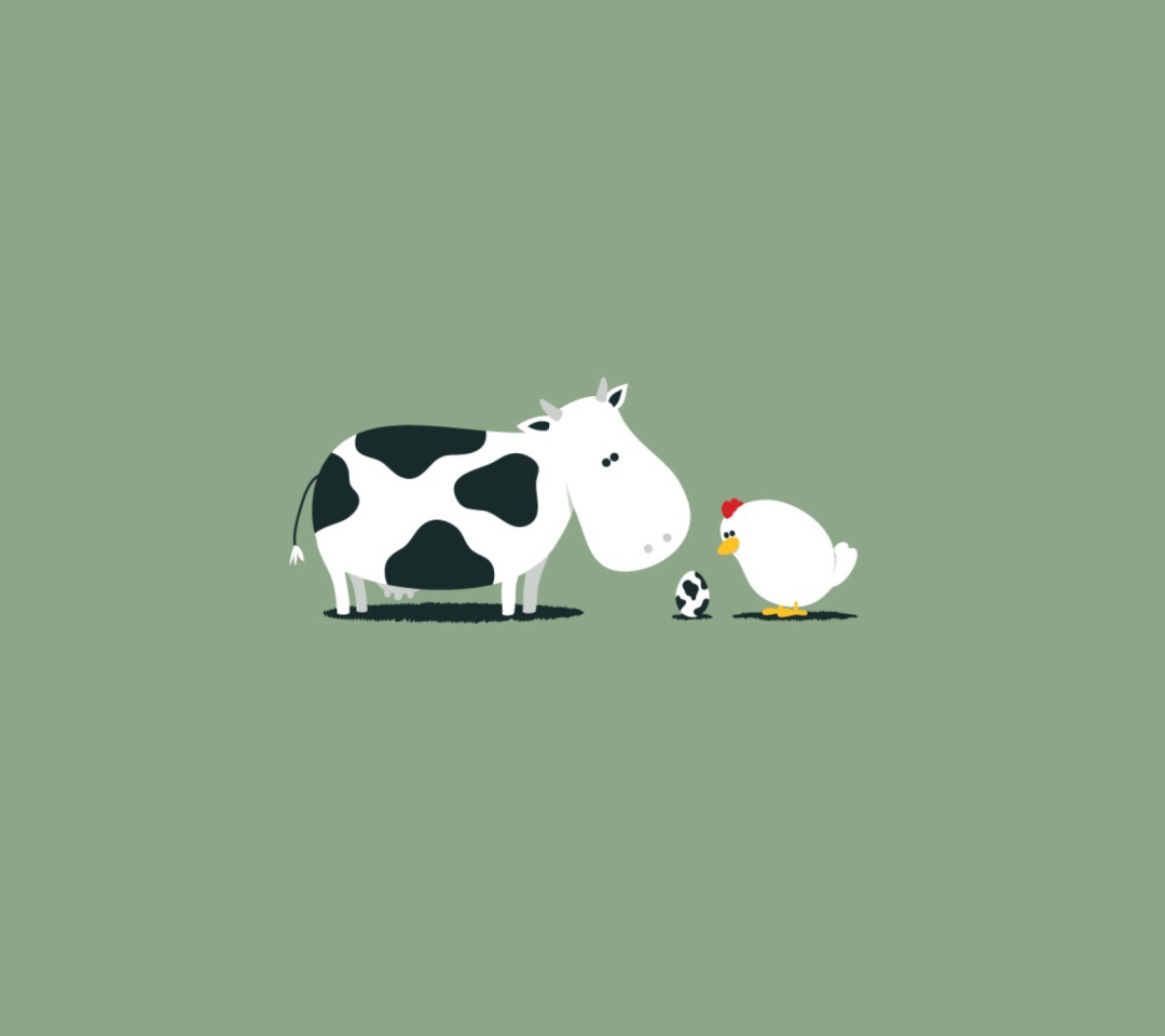 Fondo de pantalla Funny Cow Egg 1080x960