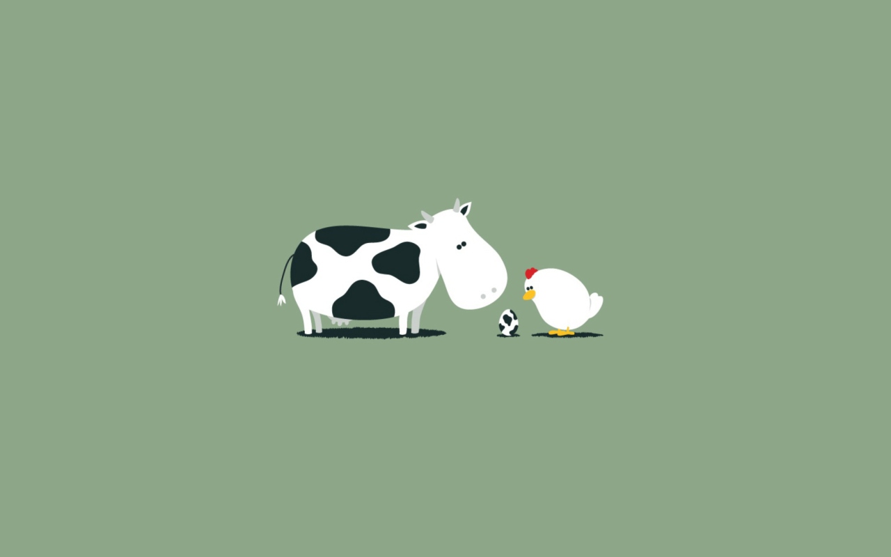 Обои Funny Cow Egg 1280x800