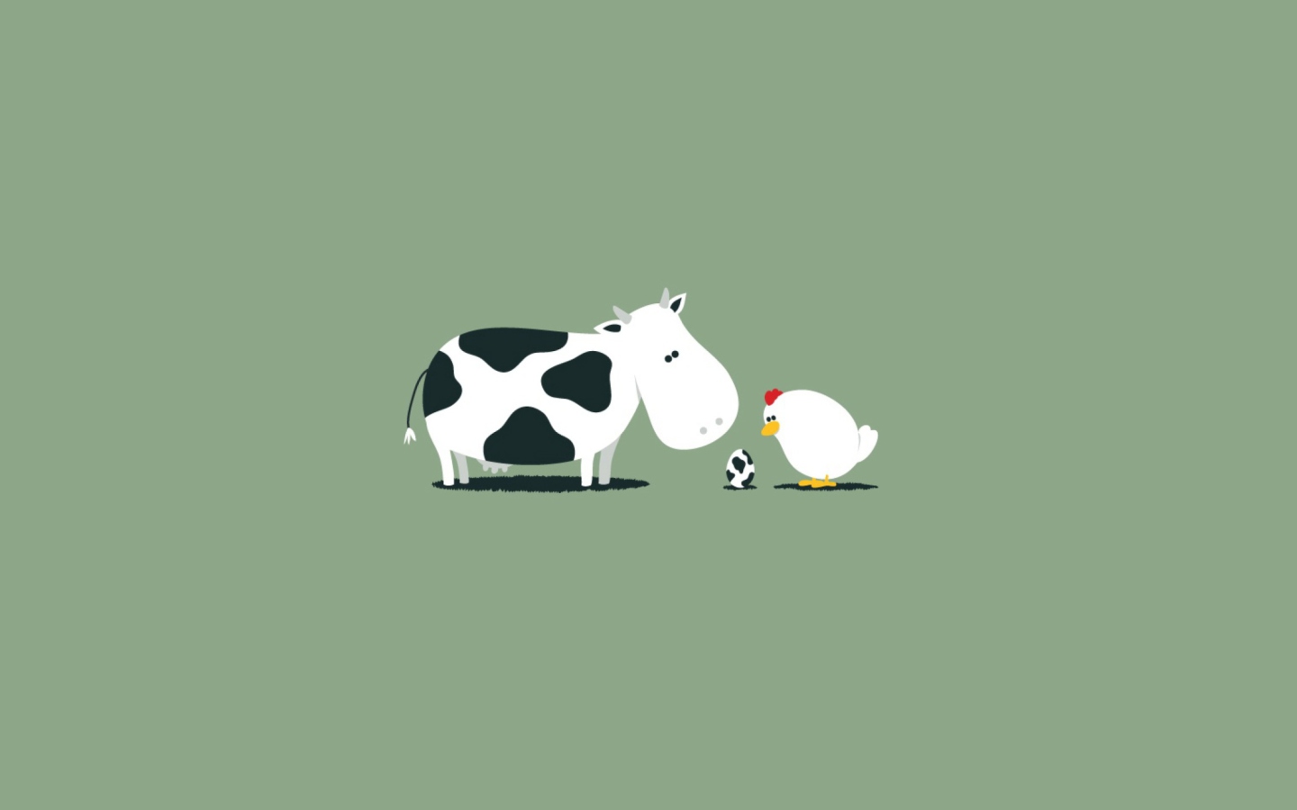 Screenshot №1 pro téma Funny Cow Egg 1440x900