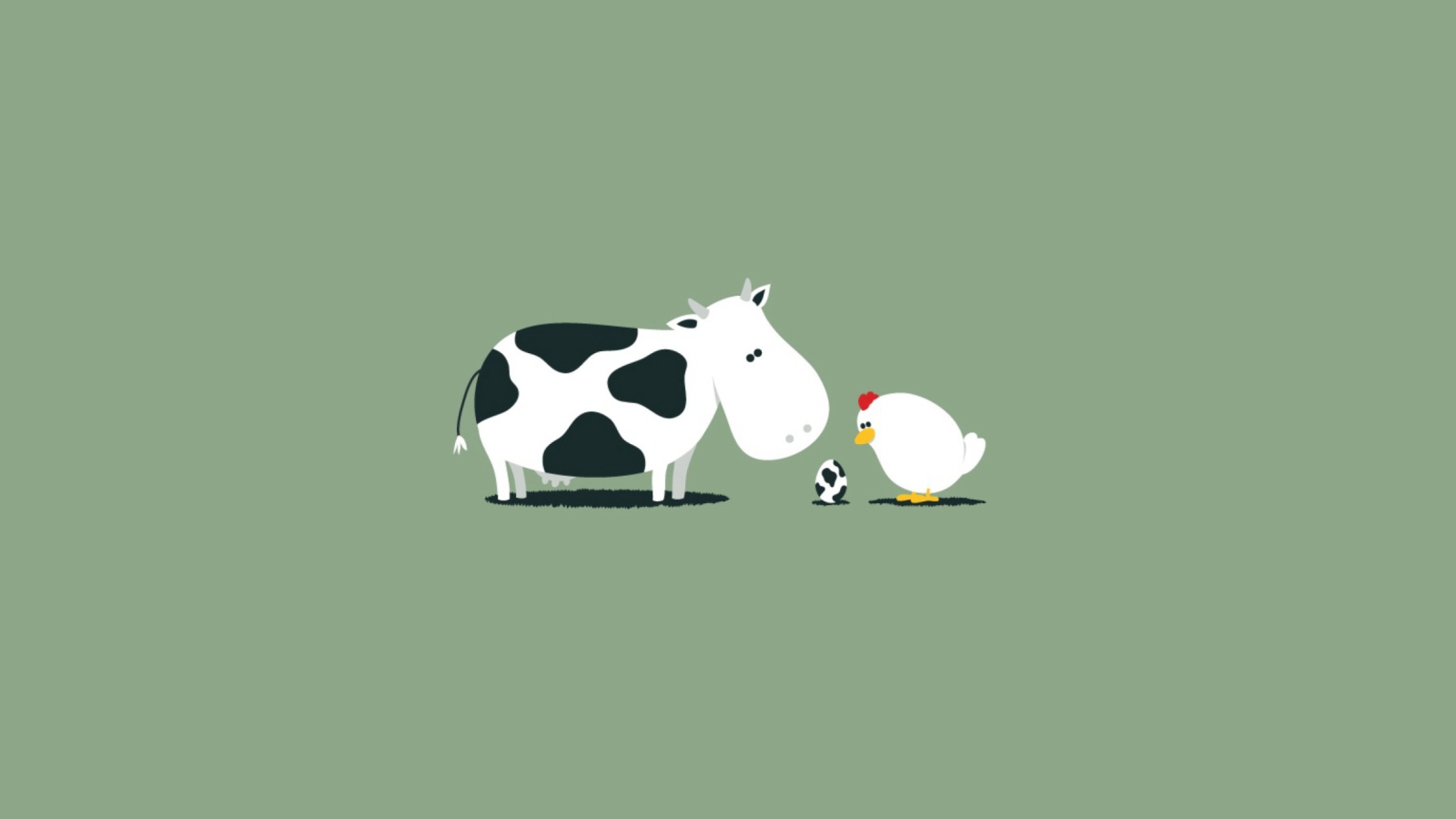 Fondo de pantalla Funny Cow Egg 1600x900