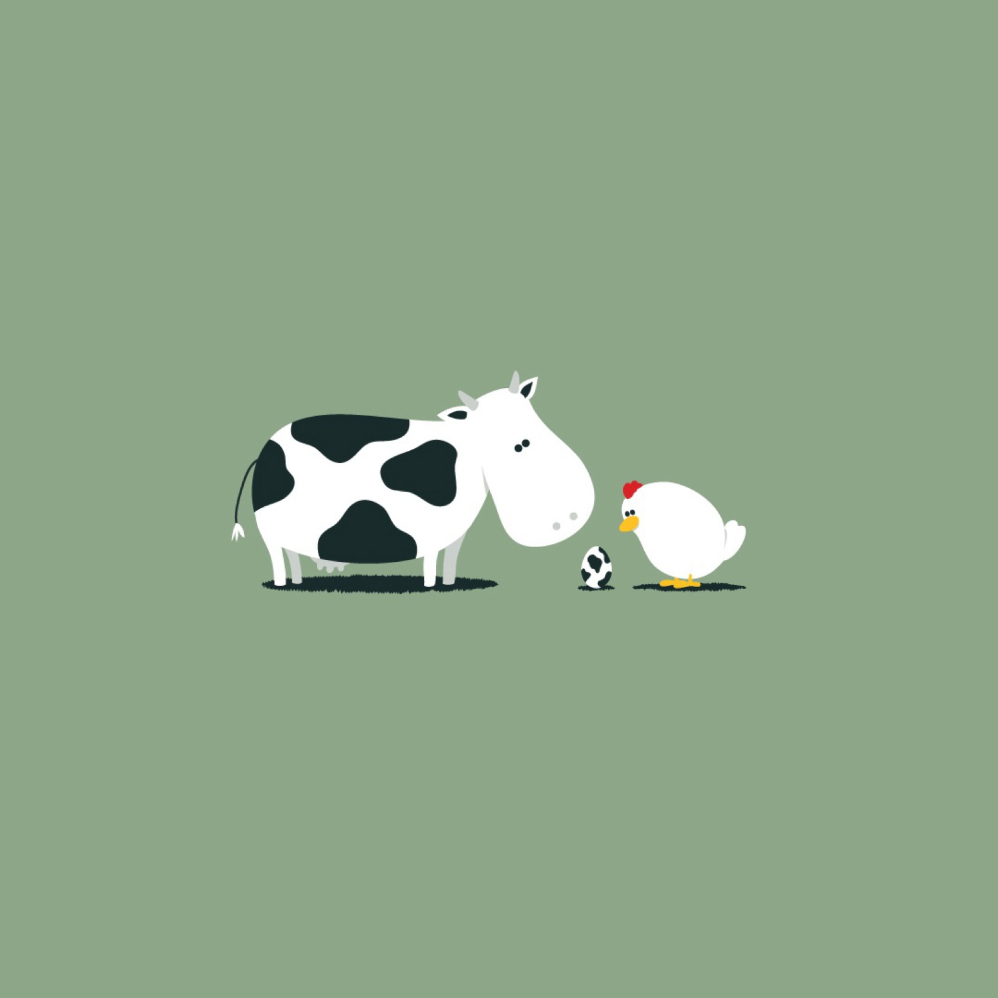 Das Funny Cow Egg Wallpaper 2048x2048