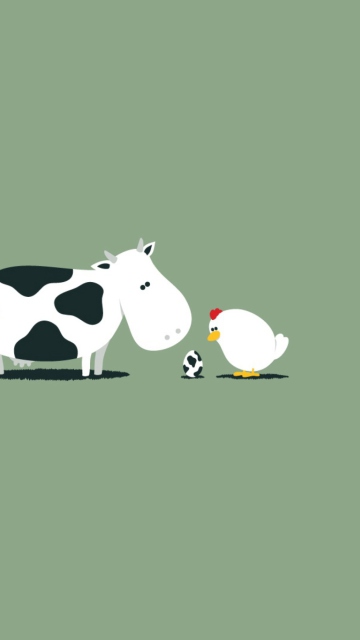 Обои Funny Cow Egg 360x640